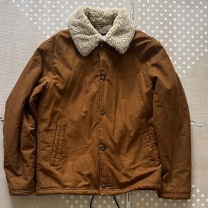 Zara Men's Tan Jacket with Sherpa Collar